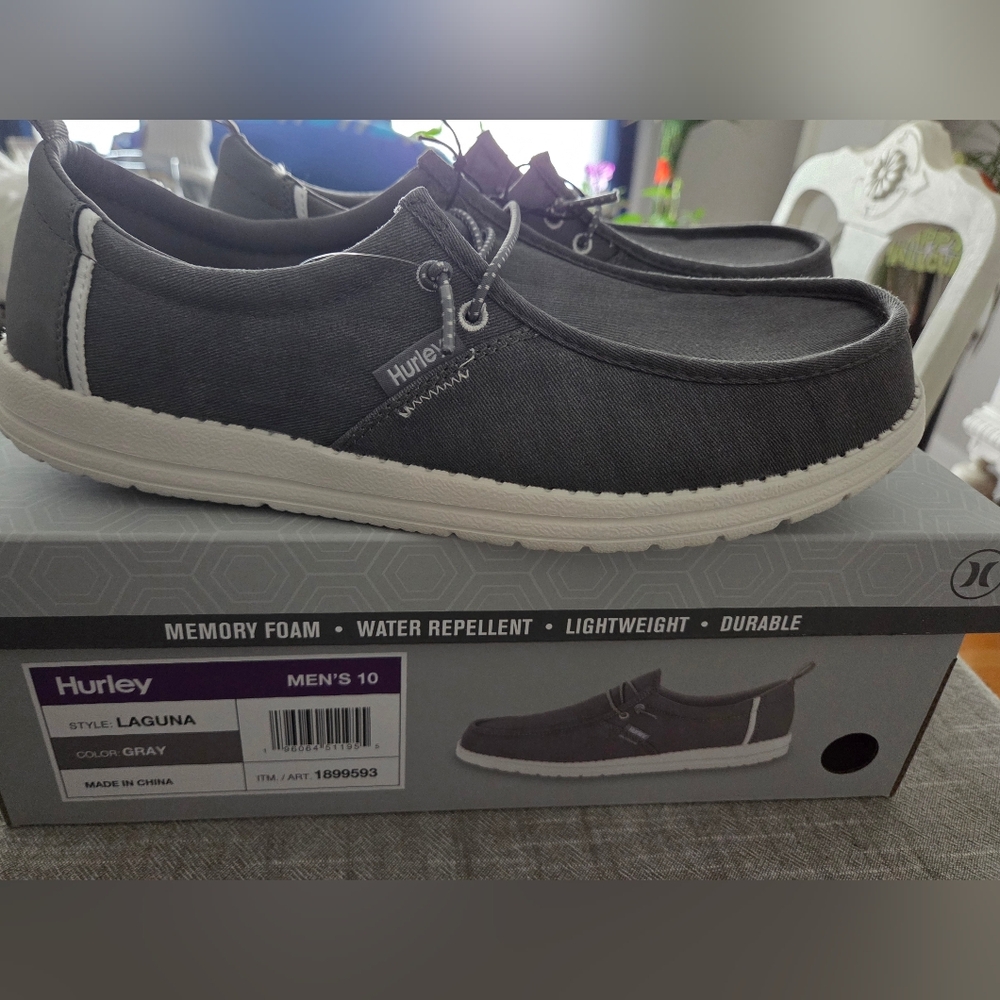 Hurley Men's Charcoal Slip-On Loafers